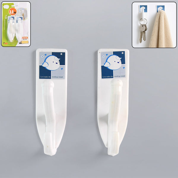 Multipurpose Wall Hooks: Strong & Self-Adhesive for Bathroom, Kitchen (Mix Desingn)