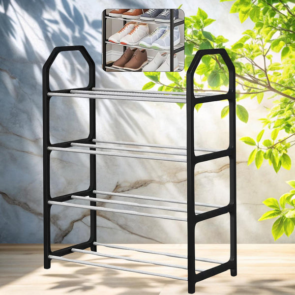 4 Layer Spaceâ€‘saving Shoes Show Rack Folding Shoe Rack (1 Pc)
