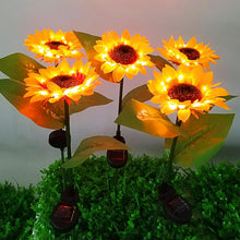 2 Pc Outdoor Solar Sunflower Lights â€“ Waterproof Garden Landscape Stake Light