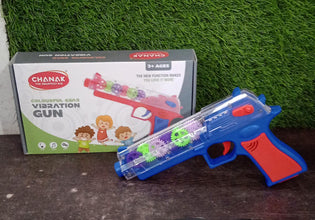 Plastic Gear Simulation Laser Toy Gun â€“ 3D Lights, Music & Rotating (1 Pc, 3+ Years)