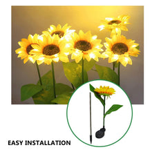 2 Pc Outdoor Solar Sunflower Lights â€“ Waterproof Garden Landscape Stake Light