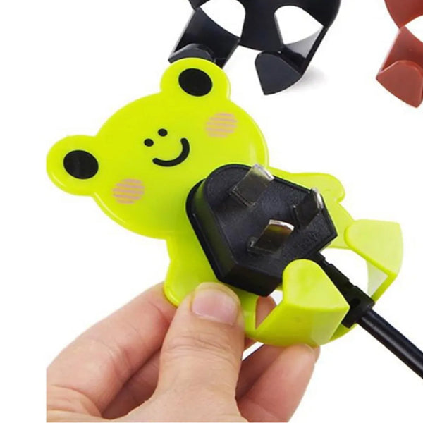 Plastic Adhesive Cable & Socket Holder â€“ 2-Piece Set for Office, Home & Restaurant