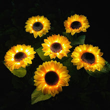 2 Pc Outdoor Solar Sunflower Lights â€“ Waterproof Garden Landscape Stake Light