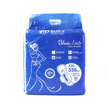 Beautiful Basics Blue Lady Long Pads With Wides Wings Sanitary Pads â€“ 330 mm, 40-Pack