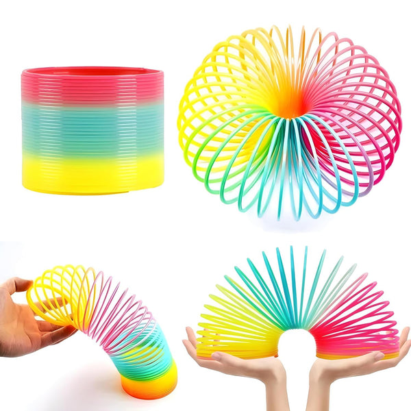 Rainbow Slinky Spring Toy â€“ Compact Fun Toy for Kids & Adults, Gift-Friendly
