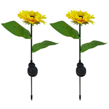 2 Pc Outdoor Solar Sunflower Lights â€“ Waterproof Garden Landscape Stake Light