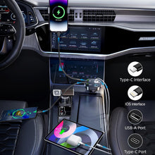 4-in-1 Super Fast Car Charger with Dual Built-In Cables, Dual USB Ports,
