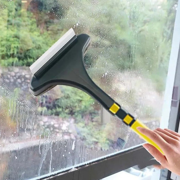 2-in-1 Mesh Cleaning Brush & Wiper with Extended Handle â€“ Window Cleaner (1 Pc)