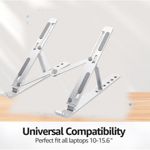 Metal Portable Laptop Stand â€“ 6-Angle Adjustable Riser for Laptops, Phones & Tablets