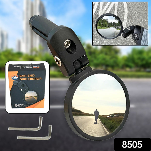 Bar End Bike Mirror: 360Â° Rotatable & Foldable (1 Pc)