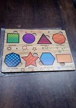 Wooden Triangles Puzzle Learning Educational Board (1 Set / 28Ã—20 Cm)