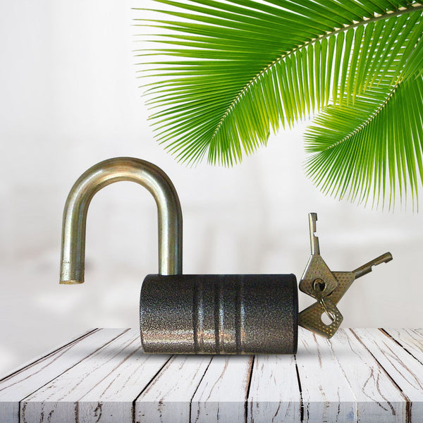 Heavy-Duty Iron Padlock â€“ 82mm Black with Brass Core & 5 Keys, Waterproof