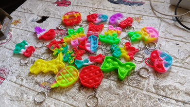 Compact Pop It Keychain â€“ Fun Stress Relief Fidget Toy (1 Pc | Mix Design)