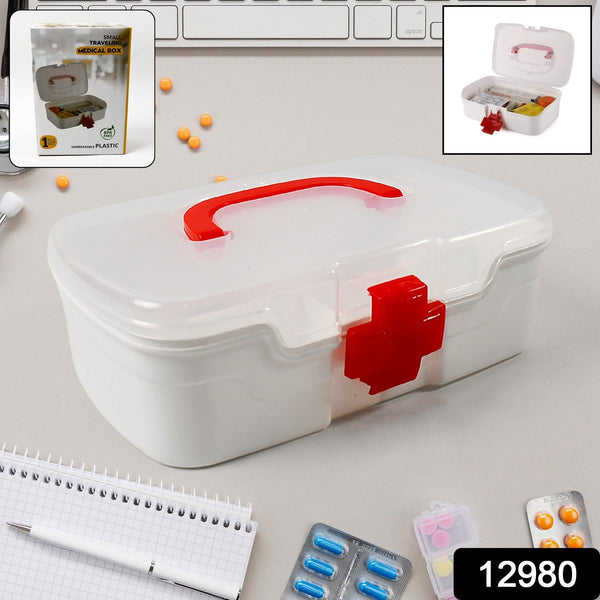 3-Compartment First Aid Box â€“ Portable Medicine Storage with Tray & Clear Lid