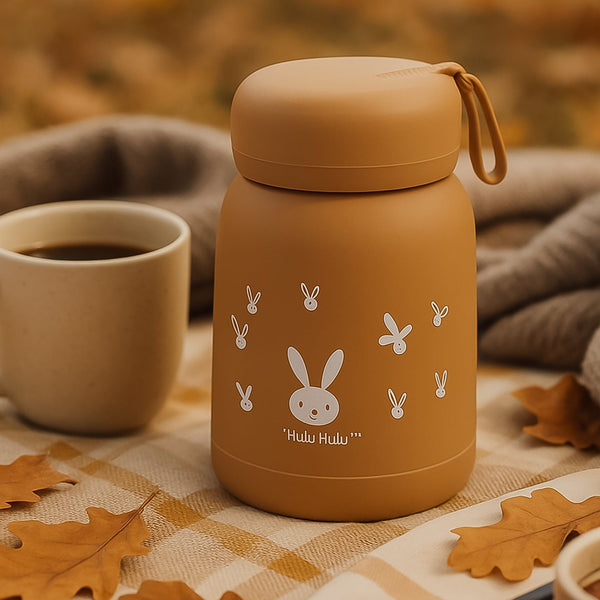 Cute water bottle for kids - 330 ml Cute Bunny Water Bottle | Cute Rabit Print Water Bottle for Boys and Girls | Kids Return Gift | Water Bottle Sipper | Insulated Water Bottle
