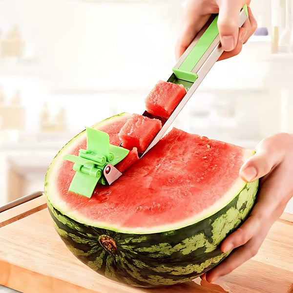 Stainless Steel Washable Watermelon Cutter â€“ Windmill Slicer & Peeler