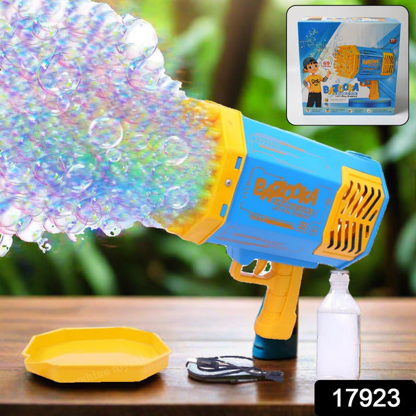 69 Holes Big Rechargeable Bubble Gun Powerful Machine Toy for Kids and Adults