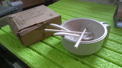 Rice Bowl Noodle Set â€“ 6 Pcs with Lid, Handle & Cutlery