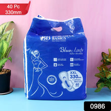 Beautiful Basics Blue Lady Long Pads With Wides Wings Sanitary Pads â€“ 330 mm, 40-Pack